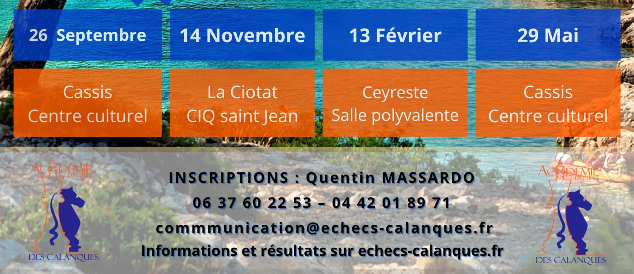 Circuit des calanques / ATTENTION ADRESSE DIFERENTE SELON LA DATE