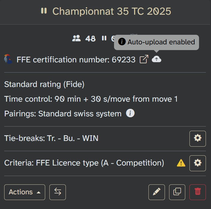 Automatic upload enabled