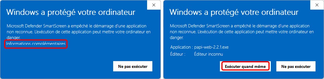 Message d'erreur de _Microsoft Defender SmartScreen_