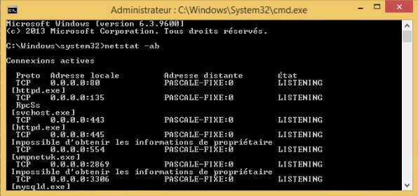 Examen des ports utilisés sur le serveur